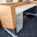 Maple, Espresso, and White Straight Office Reception Desk